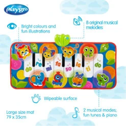 Playgro Jumbo Jungle Musical Piano Speelmat P0186995 -Kleintje Wereld 0186995 jumbo jungle piano mat