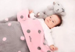 Zaffiro Ecru & Roze Gestipt 75 X 100 Cm Wiegdeken 14994 -Kleintje Wereld 23513 23512 groch rozszary145926077856fa8d6a2cf7e 4