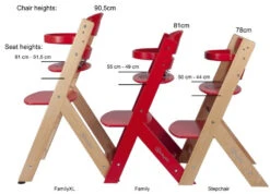 Babygo Family White Meegroei Kinderstoel 5854 -Kleintje Wereld 25464 25462 25461 Difference Height Stepchair Family FamilyXL 4