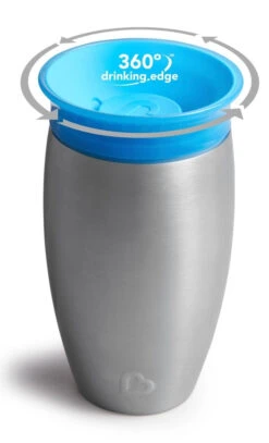 Munchkin Stainless Steel Miracle 360 Cup Blauw Anti-Lek Beker 012370 Div -Kleintje Wereld 27740b148f9093e14b8cf24fe3d08be3