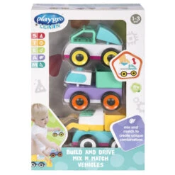 Playgro Build And Drive Mix N Match 3 Stuks Voertuigen P4088176 -Kleintje Wereld 4088176 build and drive mix n match vehicles p1