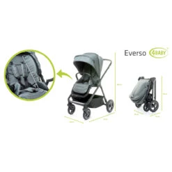 4Baby Everso Black Wandelwagen -Kleintje Wereld 4baby everso grey wandelwagen 13 1