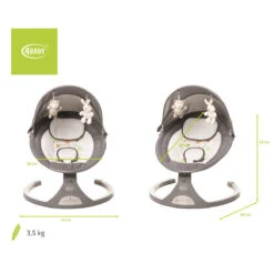 4Baby Rock 'n Relax XXIII Grey Swing Babyschommel -Kleintje Wereld 4baby rock n relax xxiii grey swing babyschommel 14