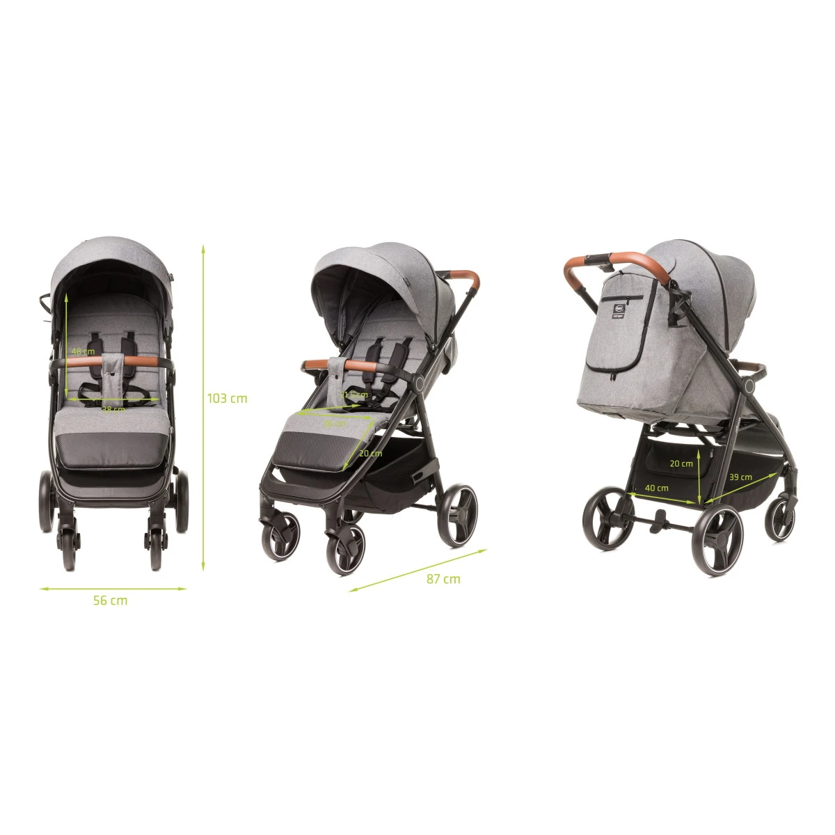 4Baby Stinger XXIII Melange Grey Wandelwagen 18 4Baby Stinger XXIII Melange Grey Wandelwagen - Afbeelding 16