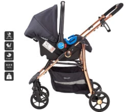 Babygo Style Black Rose 3-in-1 Kinderwagen Incl. Autostoel 6321 -Kleintje Wereld 6321 style3in1 blackrose 8 babygo
