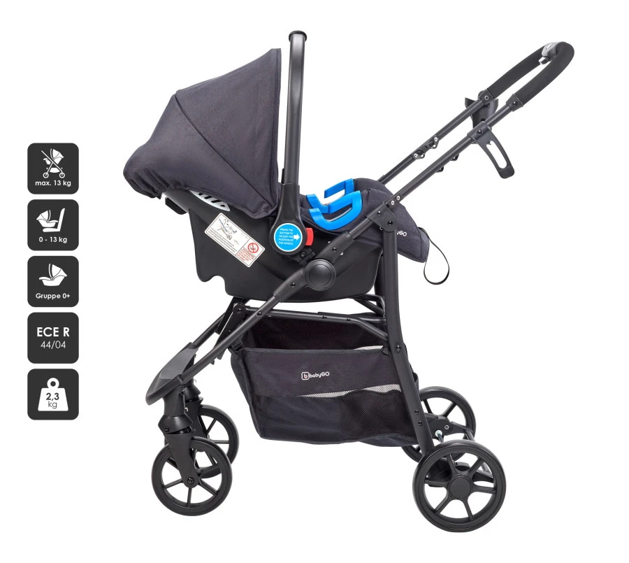 Babygo Style Rosa 3-in-1 Kinderwagen Incl. Autostoel 6324 8 Babygo Style Rosa 3-in-1 Kinderwagen Incl. Autostoel 6324 - Afbeelding 6