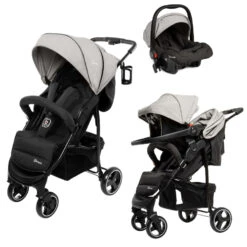 Babygo Basket Grey Melange Wandelwagen Incl. Autostoel 64012