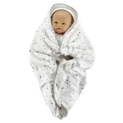 Babyjem Wit/Grijs Wikkeldeken 1116431 -Kleintje Wereld Babyjem Wit Grijs Wikkeldeken 1116431 2