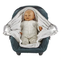 Babyjem Wit/Grijs Wikkeldeken 1116431 -Kleintje Wereld Babyjem Wit Grijs Wikkeldeken 1116431 4