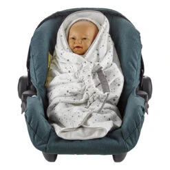Babyjem Wit/Grijs Wikkeldeken 1116431 -Kleintje Wereld Babyjem Wit Grijs Wikkeldeken 1116431 5