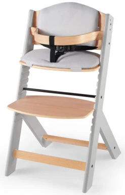 Kinderkraft Enock Grijs/Naturel Houten Kinderstoel Met Zitverkleiner KHENOC0PGRY0000 -Kleintje Wereld Kinderkraft Enock Grey Kinderstoel met Zitverkleiner KHENOC0PGRY0000 2