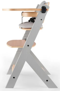 Kinderkraft Enock Grijs/Naturel Houten Kinderstoel Met Zitverkleiner KHENOC0PGRY0000 -Kleintje Wereld Kinderkraft Enock Grey Kinderstoel met Zitverkleiner KHENOC0PGRY0000 3