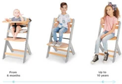Kinderkraft Enock Grijs/Naturel Houten Kinderstoel Met Zitverkleiner KHENOC0PGRY0000 -Kleintje Wereld Kinderkraft Enock Grey Kinderstoel met Zitverkleiner KHENOC0PGRY0000 6