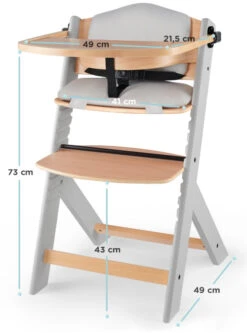 Kinderkraft Enock Grijs/Naturel Houten Kinderstoel Met Zitverkleiner KHENOC0PGRY0000 -Kleintje Wereld Kinderkraft Enock Grey Kinderstoel met Zitverkleiner KHENOC0PGRY0000 7