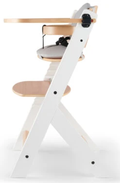 Kinderkraft Enock Wit/Naturel Houten Kinderstoel Met Zitverkleiner KHENOC0PWHT0000 -Kleintje Wereld Kinderkraft Enock White Kinderstoel met Zitverkleiner KHENOC0PWHT0000 4