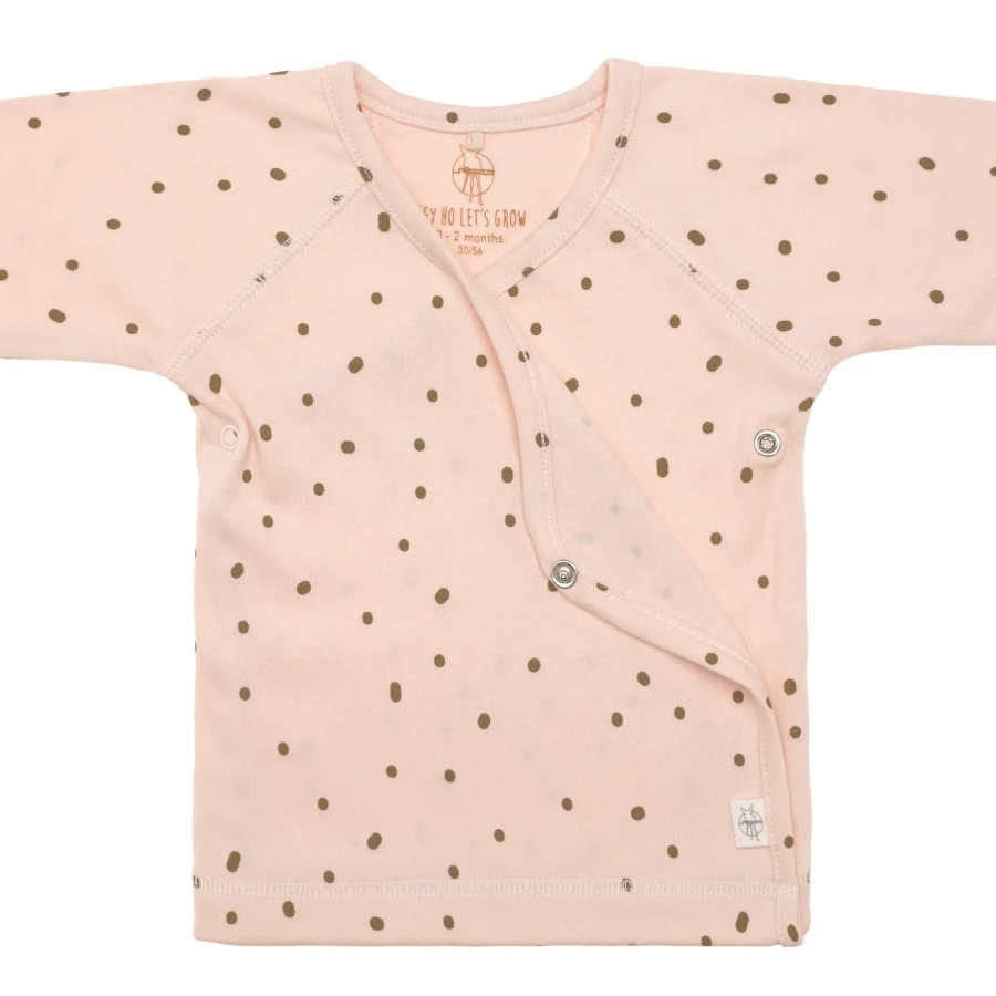 LÄSSIG Lassig GOTS Dots Powder Pink Maat 50/56 Lange Mouw Overslag Shirtje 1531011772-56 3 LÄSSIG Lassig GOTS Dots Powder Pink Maat 50/56 Lange Mouw Overslag Shirtje 1531011772-56
