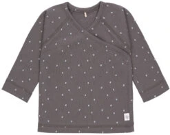 LÄSSIG Lassig GOTS Spots Anthracite Maat 62/68 Lange Mouw Overslag Shirtje 1531011260-68