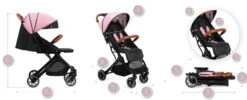 Momi Estelle Pink Wandelwagen WOSP00004 -Kleintje Wereld Momi Estelle Pink Wandelwagen WOSP00004 9