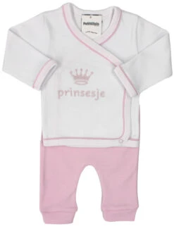 Petit Villain Prinsesje Wit/Roze Maat 56 2-delige Set