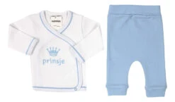 Petit Villain Prinsje Wit/Blauw Maat 56 2-delige Set -Kleintje Wereld Petit Villain Prinsje WitBlauw 2 delige Set 2