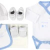 Petit Villain Welcome Baby Maat 56 Wit/Blauw 6-delige Cadeauset -Kleintje Wereld Petit Villain Welcome Baby WitBlauw 6 delige Kadodoos 1