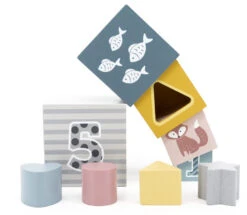 PolarB 2-in-1 Houten Stapelblokken En Vormenstoof 44016 -Kleintje Wereld PolarB 2 in 1 Houten Stapelblokken en Vormenstoof 44016 7