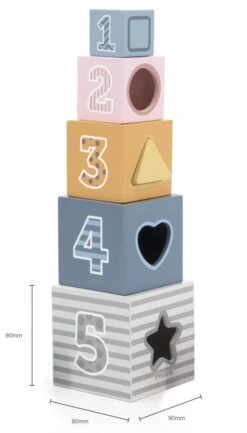 PolarB 2-in-1 Houten Stapelblokken En Vormenstoof 44016 -Kleintje Wereld PolarB 2 in 1 Houten Stapelblokken en Vormenstoof 44016 8