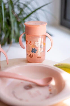 Suavinex Forest Roze 360° Drinkbeker Met Handvatten SXZFEE070164 -Kleintje Wereld Suavinex Forest Roze 360 Drinkbeker met Handvatten SXZFEE070164 4