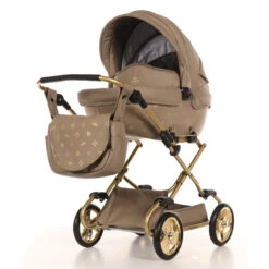Tako Mini Imperial Beige/Gold Poppen Kinderwagen Incl. Tas 02 -Kleintje Wereld Tako Mini Imperial Beige Gold Poppen Kinderwagen incl. Tas 02 2