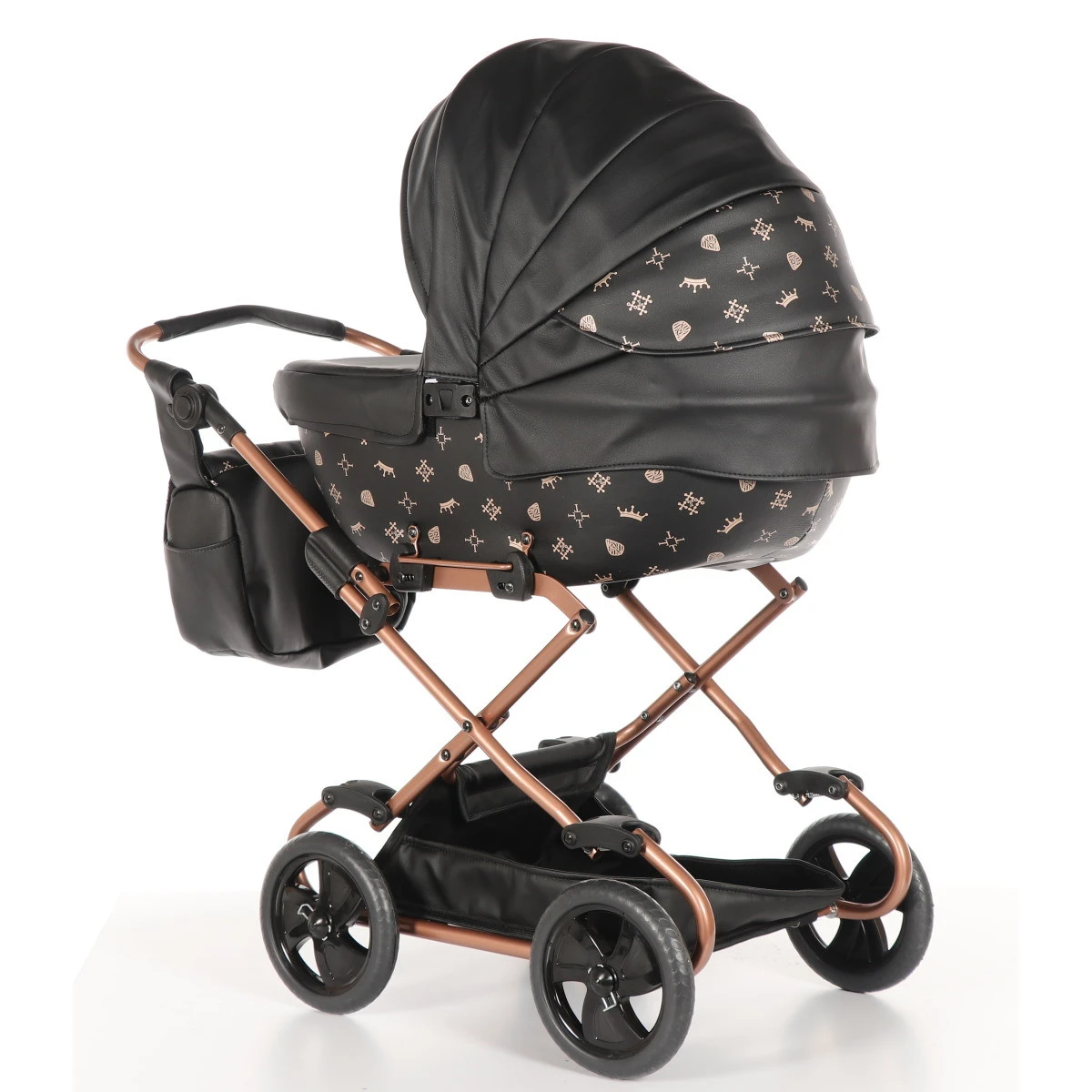 Tako Mini Imperial Black/Rose Poppen Kinderwagen Incl. Tas 04 5 Tako Mini Imperial Black/Rose Poppen Kinderwagen Incl. Tas 04 - Afbeelding 3