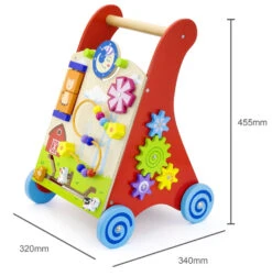 Viga Activity Walker Multicolor Houten Loopwagen 50950 -Kleintje Wereld Viga Activity Walker Multicolor Houten Loopwagen 50950 7