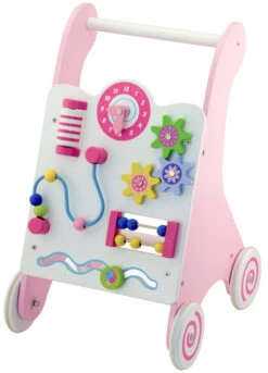 Viga Activity Walker Roze Houten Loopwagen 50178