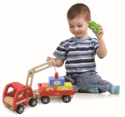 Viga Houten Kraanwagen 50690 -Kleintje Wereld Viga Houten Kraanwagen 50690 7