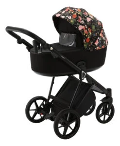 Adamex Porto Flowers Black 2-in-1 Kinderwagen FL-1 -Kleintje Wereld adamex porto flowers black 2 in 1 kinderwagen fl 1 5 1920x1920