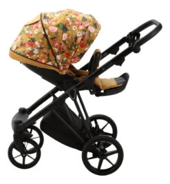 Adamex Porto Flowers Ochre 2-in-1 Kinderwagen FL-3 -Kleintje Wereld adamex porto flowers ochre 2 in 1 kinderwagen fl 3 3