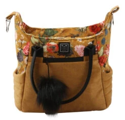 Adamex Porto Flowers Ochre 2-in-1 Kinderwagen FL-3 -Kleintje Wereld adamex porto flowers ochre 2 in 1 kinderwagen fl 3 4