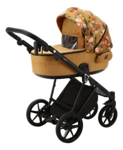 Adamex Porto Flowers Ochre 2-in-1 Kinderwagen FL-3 -Kleintje Wereld adamex porto flowers ochre 2 in 1 kinderwagen fl 3 5