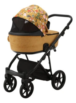 Adamex Porto Flowers Ochre 2-in-1 Kinderwagen FL-3 -Kleintje Wereld adamex porto flowers ochre 2 in 1 kinderwagen fl 3 7