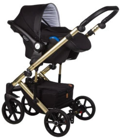 Baby Merc Mosca Limited Black/Gold 3-in-1 Kinderwagen Incl. Autostoel MOL/ML204/ZE -Kleintje Wereld baby merc mosca limited black gold 3 in 1 kinderwagen incl. autostoel mol ml204 ze