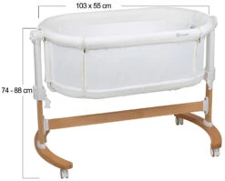 Babygo Amila Beige Creme Wieg Aan Bed 4151 -Kleintje Wereld babygo amila beige creme wieg aan bed 4151 5