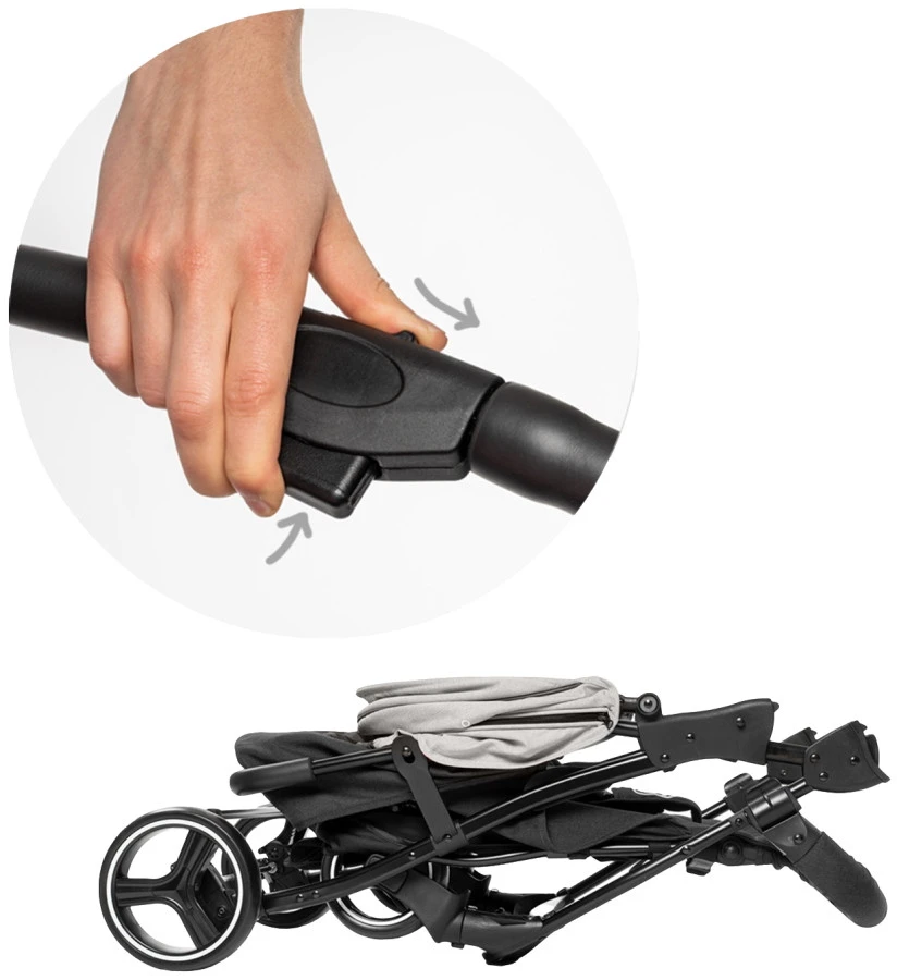 Babygo Basket Dark Grey Melange Wandelwagen Incl. Autostoel 64011 10 Babygo Basket Dark Grey Melange Wandelwagen Incl. Autostoel 64011 - Afbeelding 8