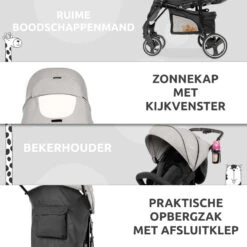 Babygo Basket Dark Grey Melange Wandelwagen Incl. Autostoel 64011 21 Babygo Basket Dark Grey Melange Wandelwagen Incl. Autostoel 64011 -Kleintje Wereld babygo basket dark grey melange wandelwagen 6401 5