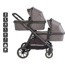 Babygo Duo Grey Tandem Kinderwagen 7801 -Kleintje Wereld babygo duo grey tandem kinderwagen 7801 16 1