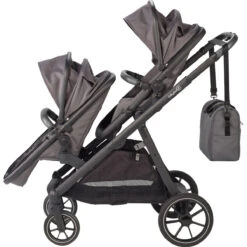 Babygo Duo Grey Tandem Kinderwagen 7801 -Kleintje Wereld babygo duo grey tandem kinderwagen 7801 9 1