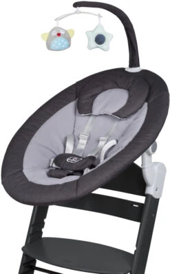 Babygo Homey Set Black Babyschommel En Kinderstoel 19013 -Kleintje Wereld babygo homey set dark greyblack babyschommel en kinderstoel 19013 3