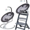 Babygo Homey Set Black/Grey Babyschommel En Kinderstoel 19012 -Kleintje Wereld babygo homey set dark greygrey babyschommel en kinderstoel 19012 1