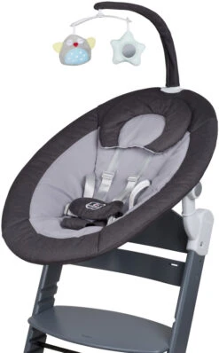 Babygo Homey Set Black/Grey Babyschommel En Kinderstoel 19012 -Kleintje Wereld babygo homey set dark greygrey babyschommel en kinderstoel 19012 3