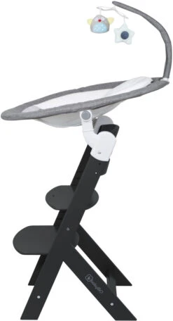 Babygo Homey Set Grey/Black Babyschommel En Kinderstoel 19023 -Kleintje Wereld babygo homey set greyblack babyschommel en kinderstoel 19023 5