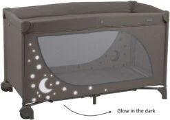 Babygo MoonStars Beige Melange Campingbed 4802 -Kleintje Wereld babygo moonstars beige campingbed 5