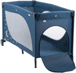Babygo MoonStars Navy Melange Campingbed 4804 -Kleintje Wereld babygo moonstars navy campingbed 3